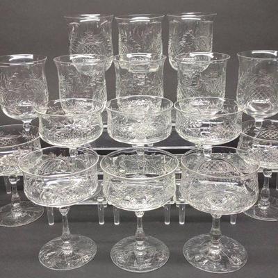 16 pc Thomas Webb Signed Crystal Stemware Set