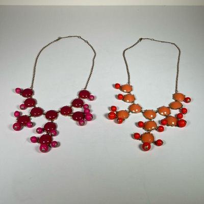 PINK & ORANGE BUBBLE NECKLACES | Fashionable necklaces, adjustable size. - h. 18 in

