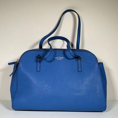 KATE SPADE PURSE | Blue leather purse by Kate Spade New York has 3 compartments. - l. 15 x w. 5 x h. 10 in

