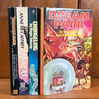 LOT OF FICTION BOOKS | Fictional mystery and Sci-fi. Books, include Dragon Slayer by Waylon Drew, Moreta by Anne McCaffrey, Changeling by...