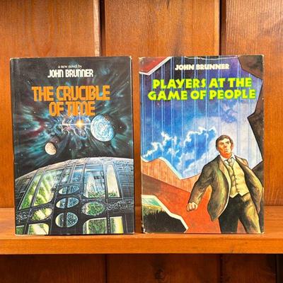 (2PC) JOHN BRUNNER SCIENCE FICTION BOOKS | Hardcover sci-fi books including "Players At The Game of People" and "The...