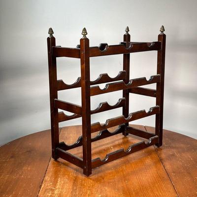 WOODEN WINE RACK | Holds up to 12 wine bottles. - l. 17-1/4 x w. 8-3/4 x h. 12 in

