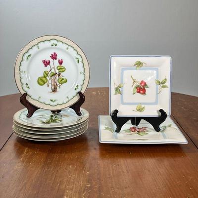 (8PC) GEORGES BRIARD / VILLEROY & BOCH | Including six George Briard Private Collection flower plates in five different patterns,...