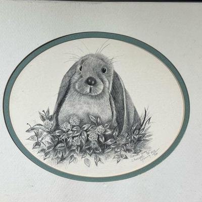 CHARLOTTE YOUNG SIGNED PRINT | Rabbit print on paper (7.5 x 9.5 in. sight), pencil signed & numbered “509/950” lower right. - l. 16.5...