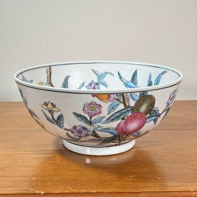 WBI CHINA DECORATIVE HAND-PAINTED PORCELAIN BOWL - Floral fruit designed vintage Chinese bowl. Marked on the bottom (not for food use) -...