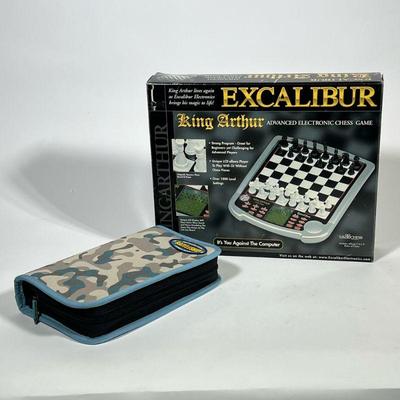 (2PC) DIGITAL CHESS & BATTLESHIP | Including an Excalibur King Arthur Advanced electronic chessboard with original box, and a...