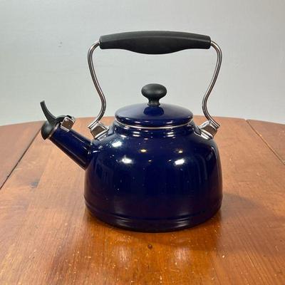CHANTAL TEA KETTLE | Blue enamel 1.7qt vintage series. - l. 10 x w. 7-1/2 x h. 11 in

