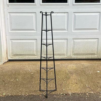 IRON PLANT STAND | Triangular iron plant stand or plant trellis having 6 rounded triangle shelves for hanging/resting plants. - l. 10 x...