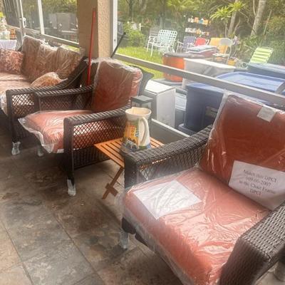 Outdoor wicker chairs