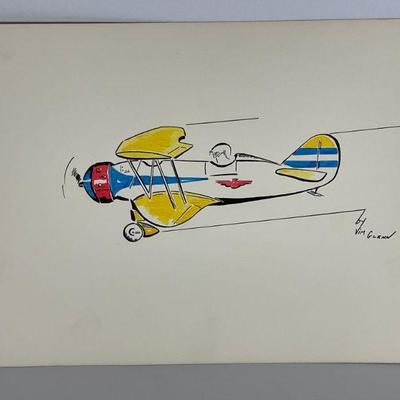 Airplane Drawing by Jim Glenn