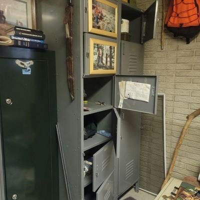 Gray upright locker unit