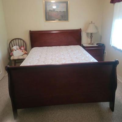 Cherry Wood Sleigh Bed