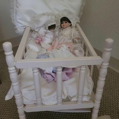 Dolls & crib