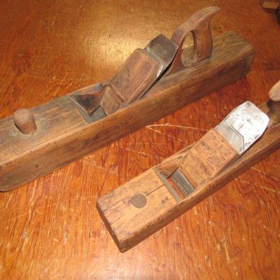 Antique wood block planes including Ott Co. plane