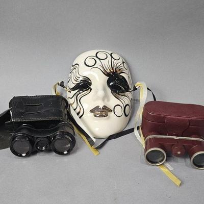 Lot 174 | Porcelain Mardi Gras Mask and Binoculars
