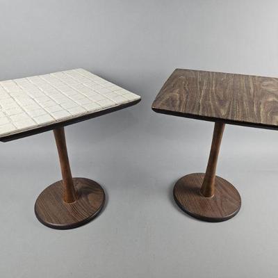 Lot 197 | 2 Vintage MCM Laminate Side Tables
