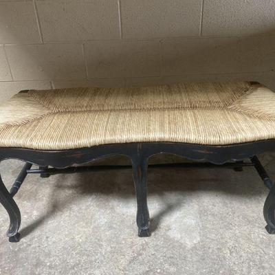 Lot 273 | Vintage Provençal Style Rush Seat Bench
