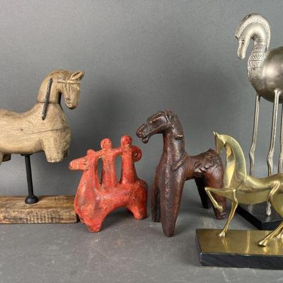 Lot 353 | Horse Figurines in Metal, Ceramic & Wood
