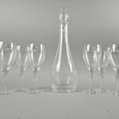Lot 73 | Vintage Luigi Bormioli Glass Wine Decanter Set
