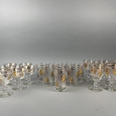 Lot 5d | MCM Libbey Gold Leaf Glassware
