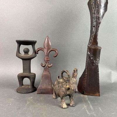 Lot 348 | Small Metal Sculptures Cast Iron & More
