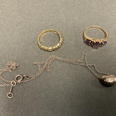 Lot 4c | 14K Ring, 10K ring, Tiffany Sterling Necklace
