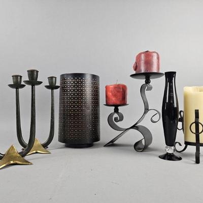 Lot 305 | Vintage Israeli Brass Candlestick Pair & More!
