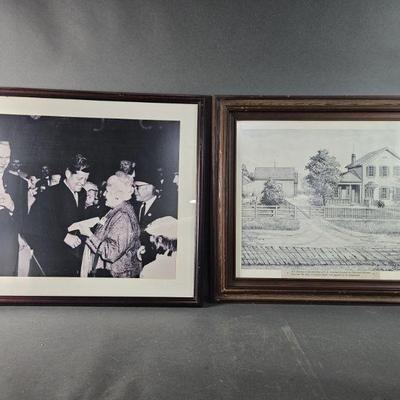 Lot 530 | Vintage JFK Framed Print & More!
