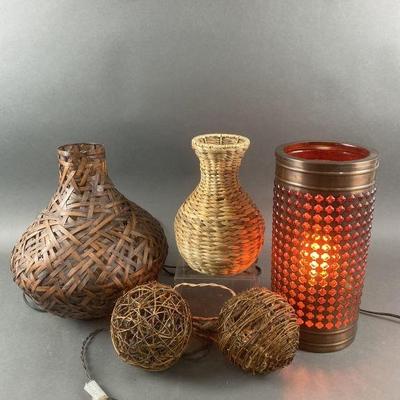 Lot 303 | Pier 1 Lamp , Woven Lamp & More

