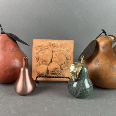 Lot 301 | Lot of Pear Figurines & Terracotta Wall Art
