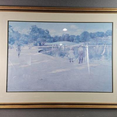 Lot 511 | Vintage Framed Lake & People Print
