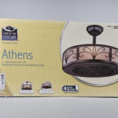 Lot 89 | 21" Bronze Fan D' Lier By Turn Of The Century
