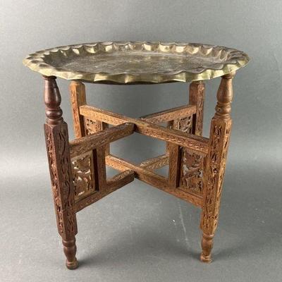 Lot 149 | Small Indian Wood & Brass Table
