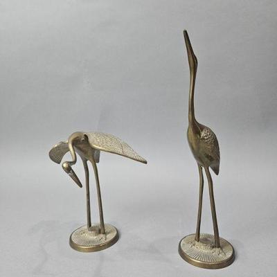 Lot 119 | Two Solid Brass Cranes
