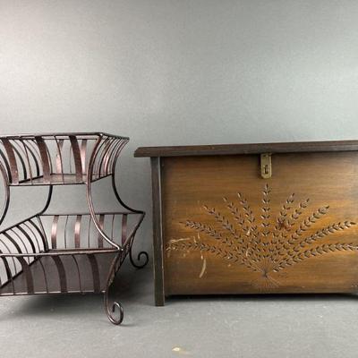 Lot 322 | Tiered Metal Trays & Small Wood Chest
