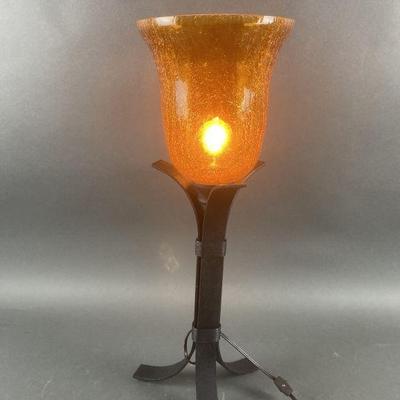 Lot 337 | Crackled Glass Lamp

