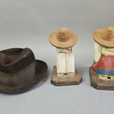 Lot 179 | Vintage Mexican Bookends and Resistor Hat
