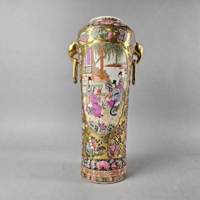 Lot 139 | Vtg Chinese Gold Enameled Rose Porcelain Floor
