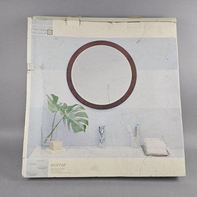 Lot 86 | Vintage New Espresso Circle Vanity Mirror
