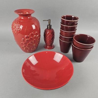 Lot 72 | Vintage Red Pottery Decor Lot
