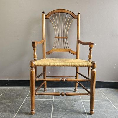 Lot 355 | Vtg French Country Wheat Back Dining Chair
