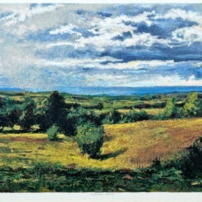 DOUGLAS EDWARDS (CANADIAN, B. 1954) LITHOGRAPH | clouds and landscape. Ed. 134/200. 22 x 39 in., sight. Pencil signed and numbered lower...