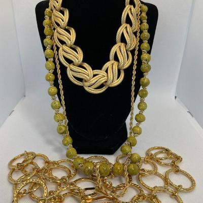 Erwin Pearl Matte Gold Toned Chunky Link Necklace * Variety of Gold Tone Necklaces * Metal Link Belt
