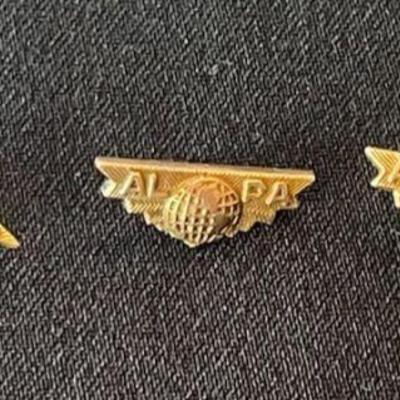3 Vintage Airline Pilots Association Wings Lapel Pin ALPA 1/20 10K Gold Filled
