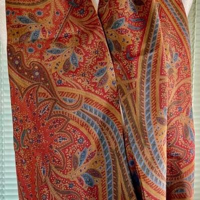 Ralph Lauren Blue Label 100 Percent Silk Scarf Tube Style 13" X 46"