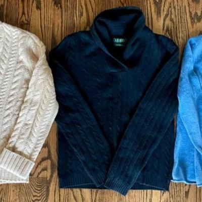 (3) Vintage Cashmere Sweaters - Ralph Lauren - Adrienne Vittadini  & Subtle Luxury Cashmere - All Size Small