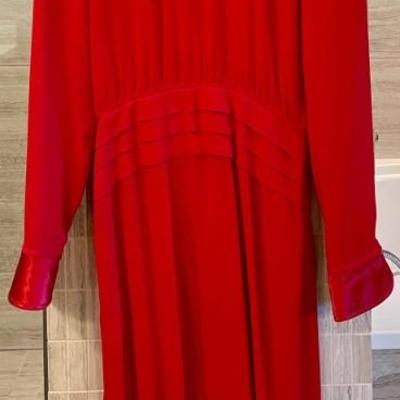Vintage Albert Nipon Neman Marcus Red Size 8 Dress