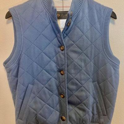 Loro Piana 100 Percent Cashmere Quilted Vest Size Medium
