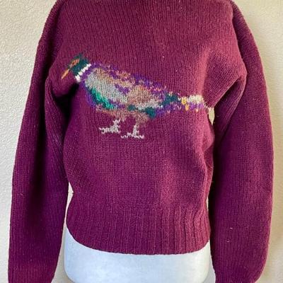 Vintage 1980's Ralph Lauren 100 Percent Wool Pheasant Sweater Size M