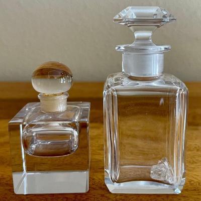Baccarat France Crystal Perfume Bottle (as Is), Crystal Cube Perfume Bottle